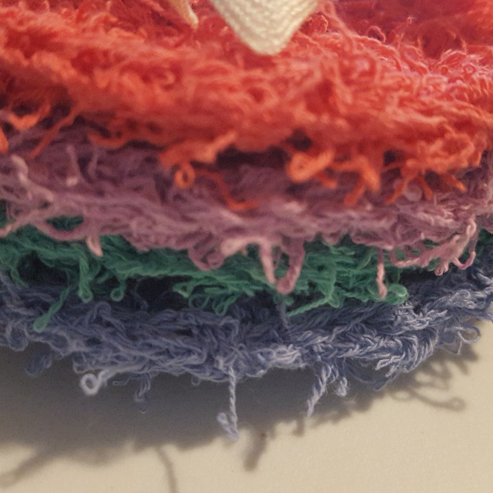 Four Hand Crafted Crocheted Colorful Reusable Dish or Vegetable Scrubby's!!